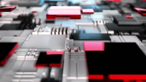 3d render technology background. Complicated abstract surface, computer Stock-Illustration