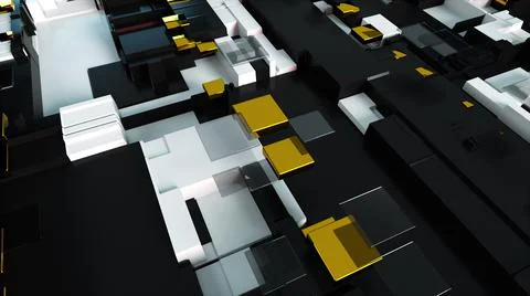 3d render technology background. Complicated abstract surface, computer Stock Illustration