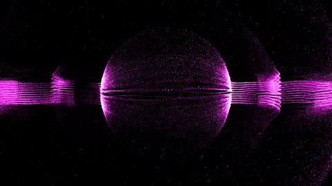 3d render technology partical background. Abstract particle form with sphere  Stock Illustration