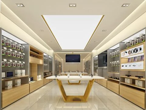 3d render of technology shop Stock Photos