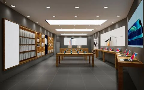 3d render of technology shop Stock Photos
