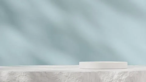 3D render template background of podium mockup with moving shadow Stock Footage 266888385