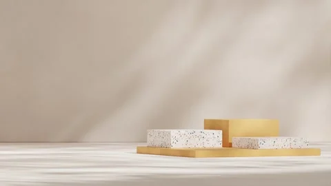 3D render template background of podium mockup with moving shadow Stock Footage 266888578