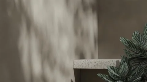 3D render template background of podium mockup with moving shadow Stock Footage 267337685