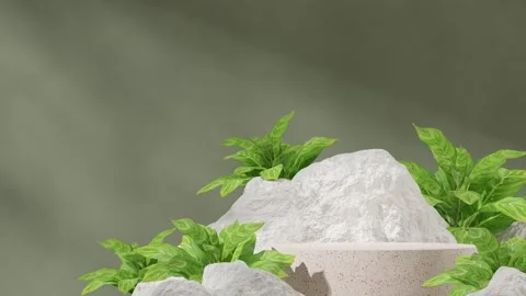 3D render template background of podium mockup with moving shadow Stock Footage 267338428