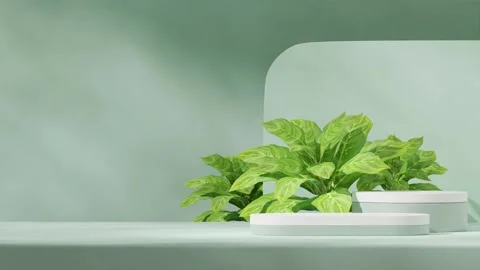 3D render template background of podium mockup with moving shadow Video stock 267343698
