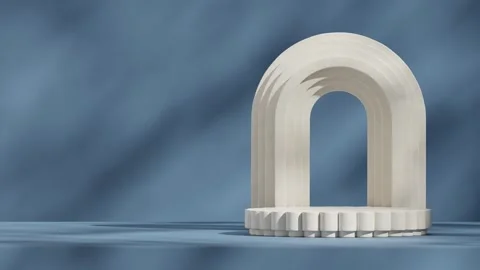 3D render template background of podium mockup with moving shadow Stock Footage 267345200