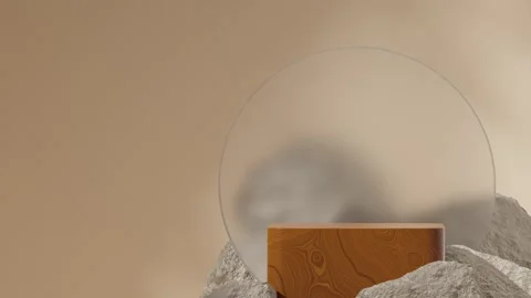 3D render template background of podium mockup with moving shadow Stock Footage 267349831