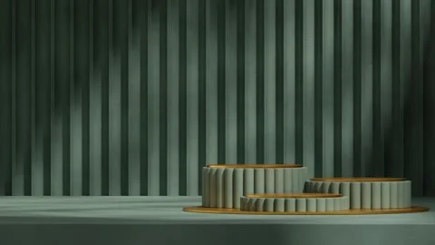 3D render template background of podium mockup with moving shadow Stock Footage 267354771