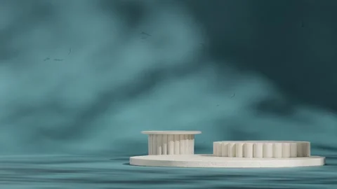 3D render template background of podium mockup with moving shadow Video stock 267356262