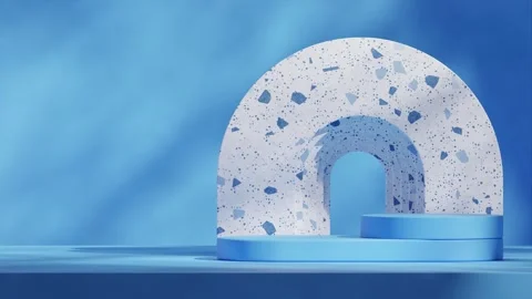 3D render template background of podium mockup with moving shadow Stock Footage 267356856