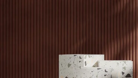 3D render template background of podium mockup with moving shadow Stock Footage 267357329