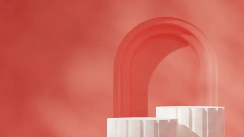 3D render template background of podium mockup with moving shadow Stock Footage 267358641