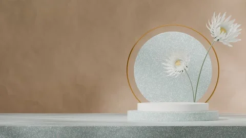 3D render template background of podium mockup with moving shadow Stock Footage 267363309