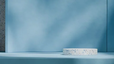 3D render template background of podium mockup with moving shadow Stock Footage 267366250