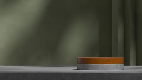 3D render template background of podium mockup with moving shadow Stock Footage 274047737
