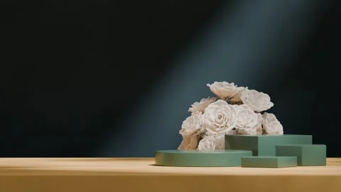 3D render template background of podium mockup with moving shadow Stock Footage 274767779