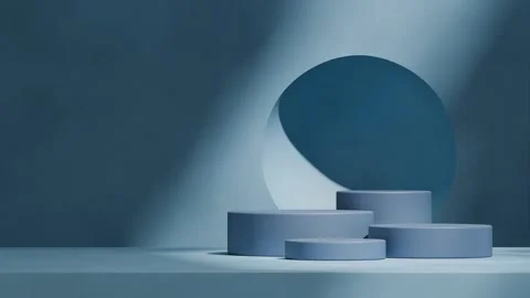 3D render template background of podium mockup with moving shadow Stock Footage 290291078