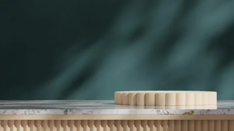3D render template background of podium mockup with moving shadow Stock Footage 295241478