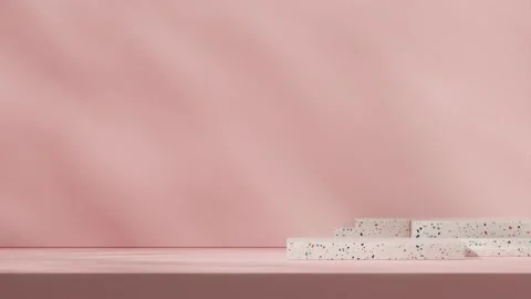 3D render template background of podium mockup with moving shadow Stock Footage 308435530