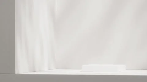 3D render template background of podium mockup with moving shadow Stock Footage 308437858