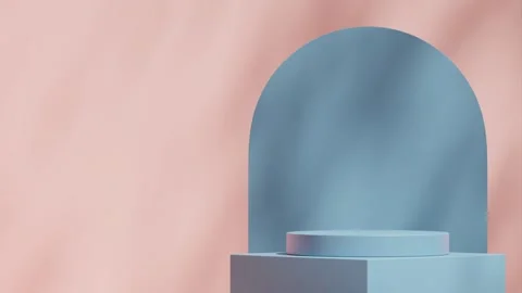 3D render template background of podium mockup with moving shadow Stock Footage 308447299