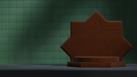 3D render template background of podium mockup with moving shadow Stock Footage 308450171