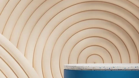 3D render template background of podium mockup with moving shadow Stock Footage 308450340