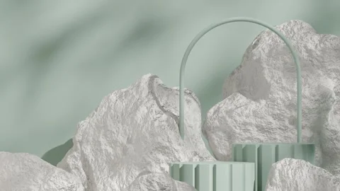 3D render template background of podium mockup with moving shadow Stock Footage 308451450