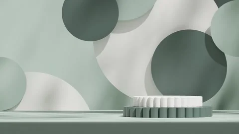 3D render template background of podium mockup with moving shadow Stock Footage 308455719