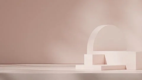3D render template background of podium mockup with moving shadow Stock Footage 308456377