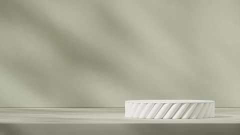 3D render template background of podium mockup with moving shadow Stock Footage 308456906