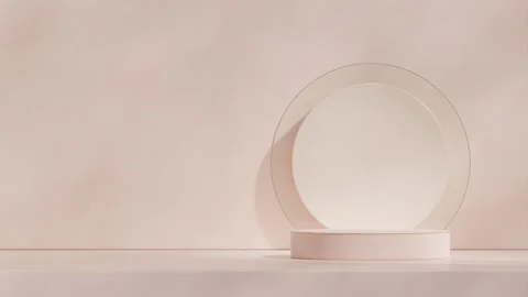 3D render template background of podium mockup with moving shadow Stock Footage 308456936