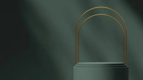 3D render template background of podium mockup with moving shadow Stock Footage 308456947