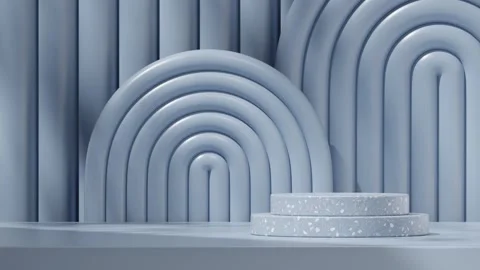 3D render template background of podium mockup with moving shadow Stock Footage 308526365