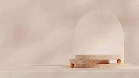 3D render template background of podium mockup with moving shadow Stock Footage 308526383