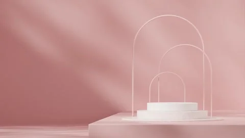 3D render template background of podium mockup with moving shadow Stock Footage 308526827