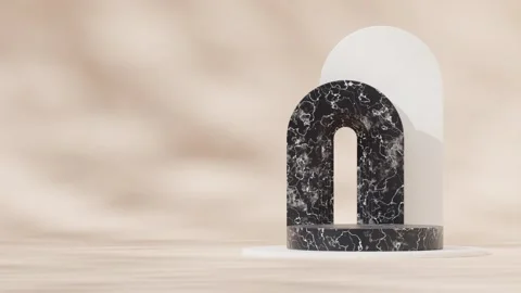 3D render template background of podium mockup with moving shadow Stock Footage 308526943