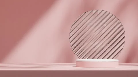 3D render template background of podium mockup with moving shadow Stock Footage 308527253