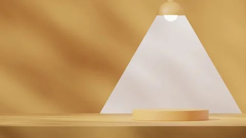 3D render template background of podium mockup with moving shadow Stock Footage 308527380