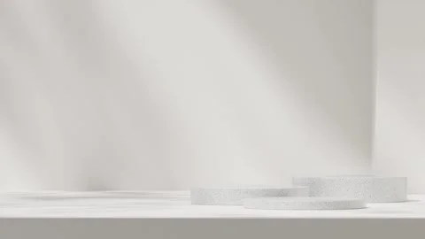 3D render template background of podium mockup with moving shadow Stock Footage 308527394