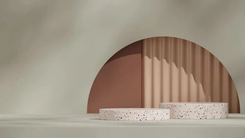 3D render template background of podium mockup with moving shadow Stock Footage 308527433