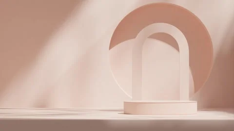 3D render template background of podium mockup with moving shadow Stock Footage 308527513