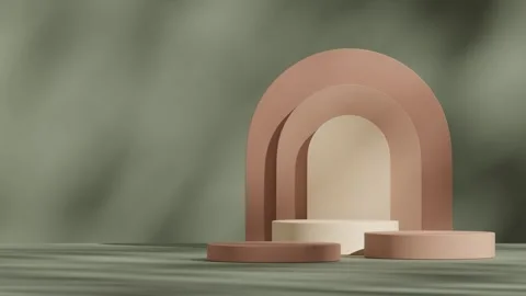 3D render template background of podium mockup with moving shadow Stock Footage 308527597