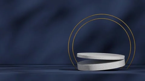3D render template background of podium mockup with moving shadow Stock Footage 308527793