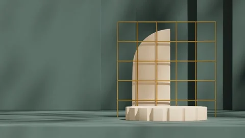 3D render template background of podium mockup with moving shadow Stock Footage 308527799