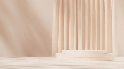 3D render template background of podium mockup with moving shadow Stock Footage 308527831