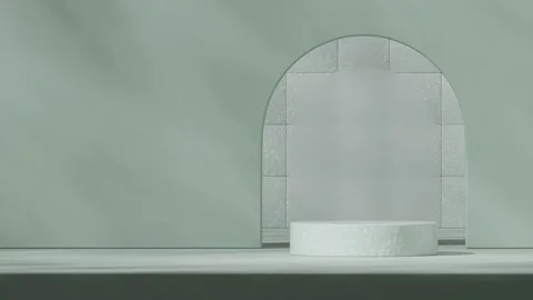3D render template background of podium mockup with moving shadow Stock Footage 308527840
