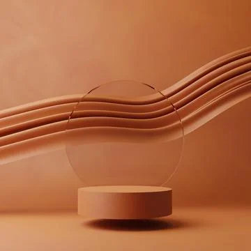 3D render terracotta podium for luxury product display Stock Illustration