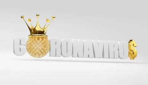 3D render text Coronavirus on white isolated background. Stock Illustration